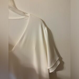 Calvin Klein Ivory V-Neck Blouse (1X)